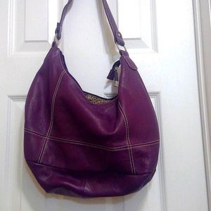 Soprano Purple Leather Hobo Bag